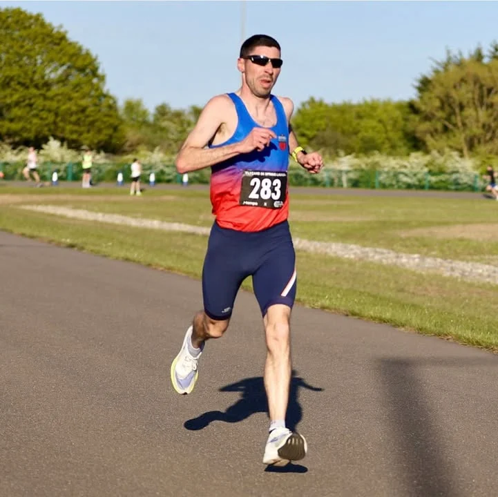 Brentwood Beagles athletes at the FlyCarb 5k Racing Series (launch race), Colchester, 24 April 2026