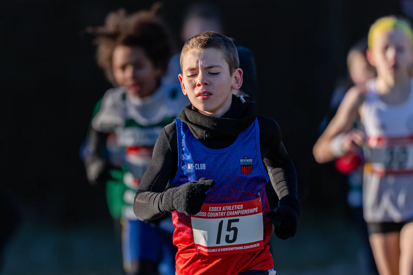 Brentwood Beagles athletes at the Essex County Cross Country Championships, Gloucester Park, Basildon, 3 January 2026