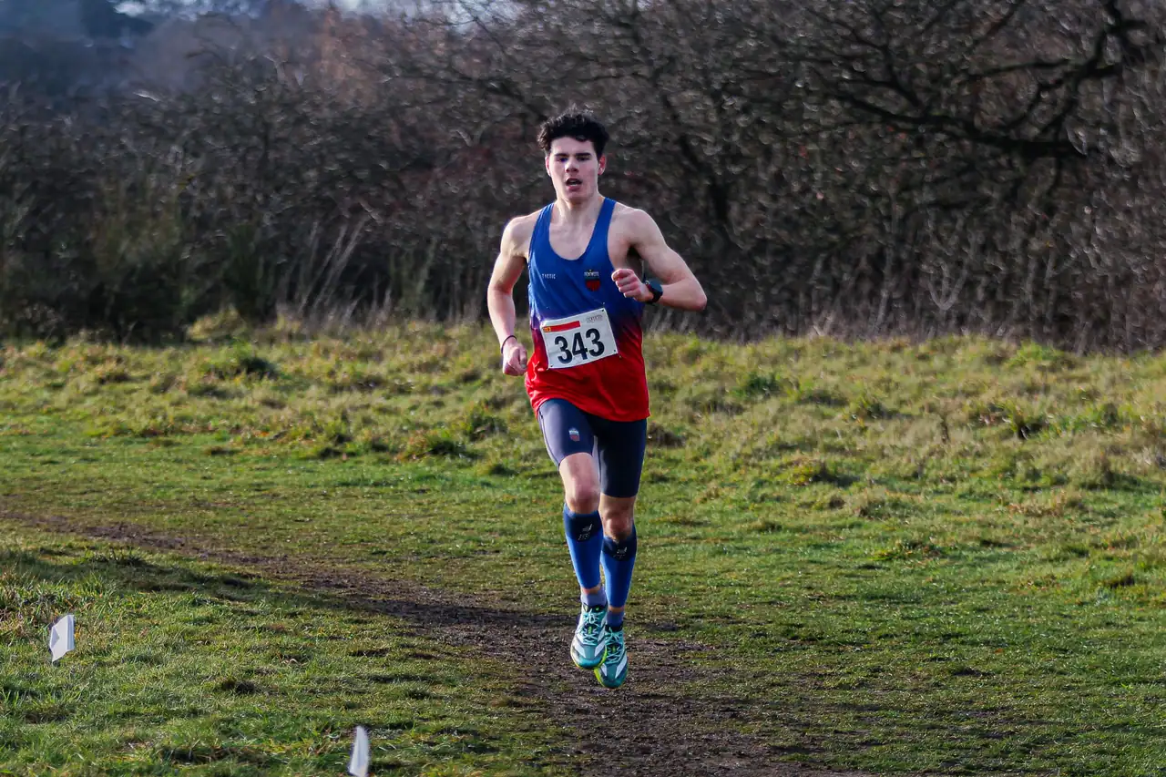 Brentwood Beagles athletes at the Essex League Cross Country, Hilly Fields, Colchester, 10 January 2026