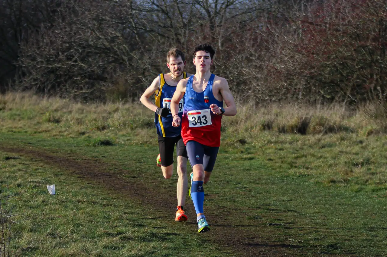 Brentwood Beagles athletes at the Essex League Cross Country, Hilly Fields, Colchester, 10 January 2026