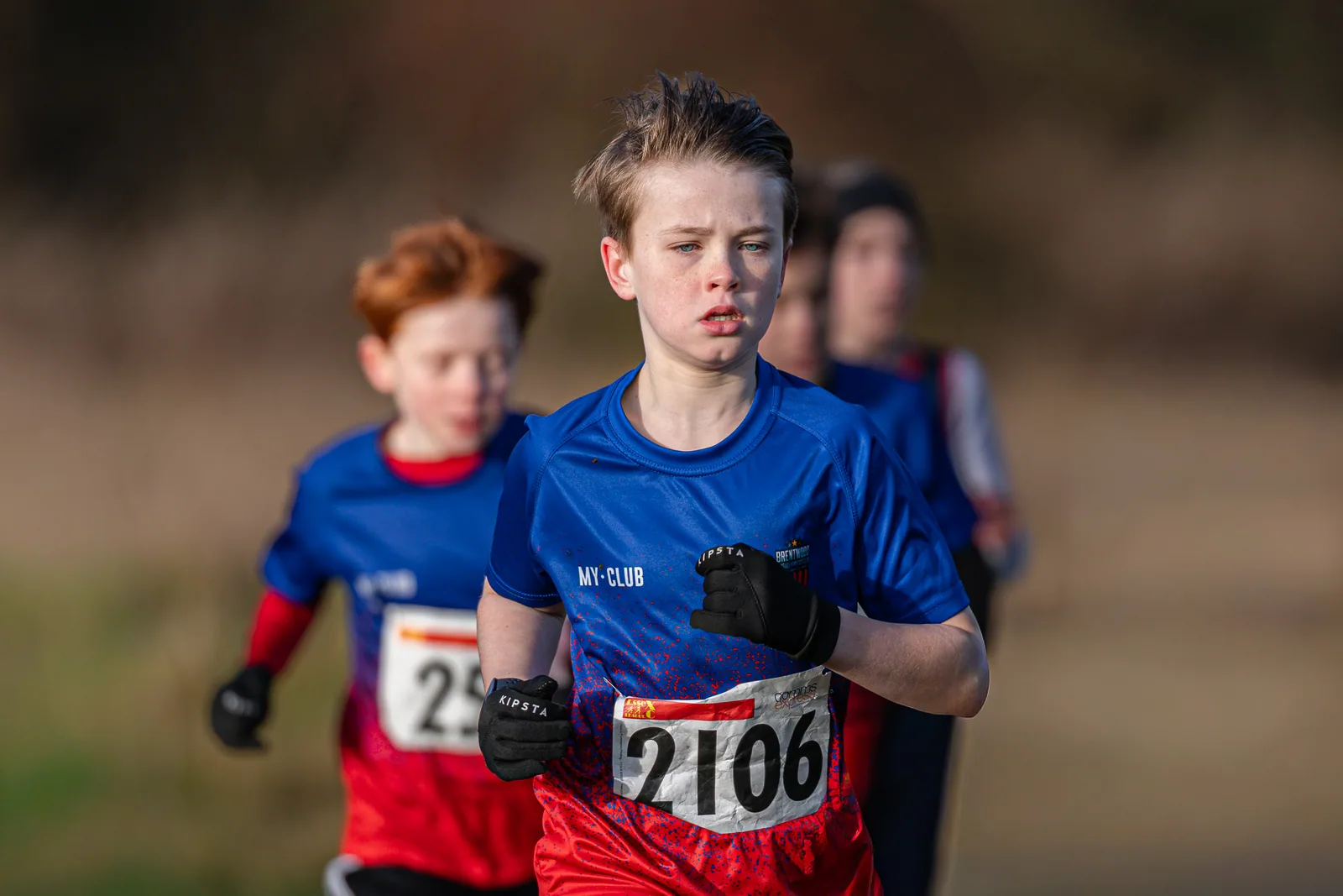 Brentwood Beagles athletes at the Essex League Cross Country, Hilly Fields, Colchester, 10 January 2026