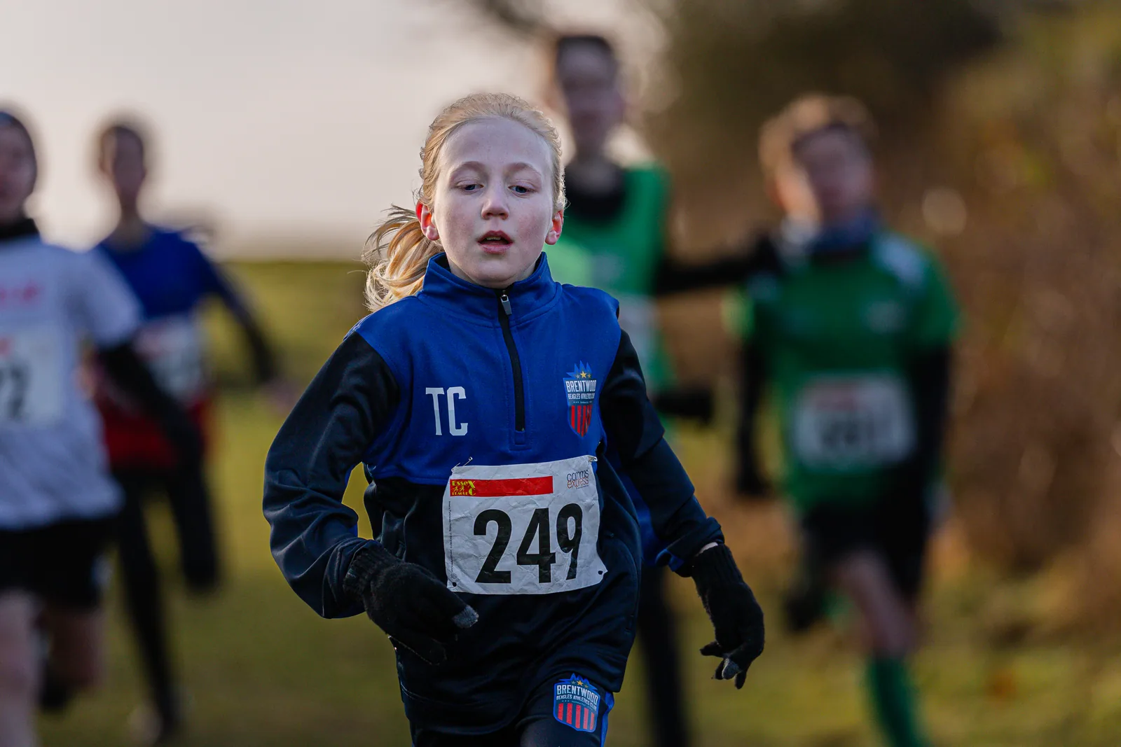 Brentwood Beagles athletes at the Essex League Cross Country, Hilly Fields, Colchester, 10 January 2026