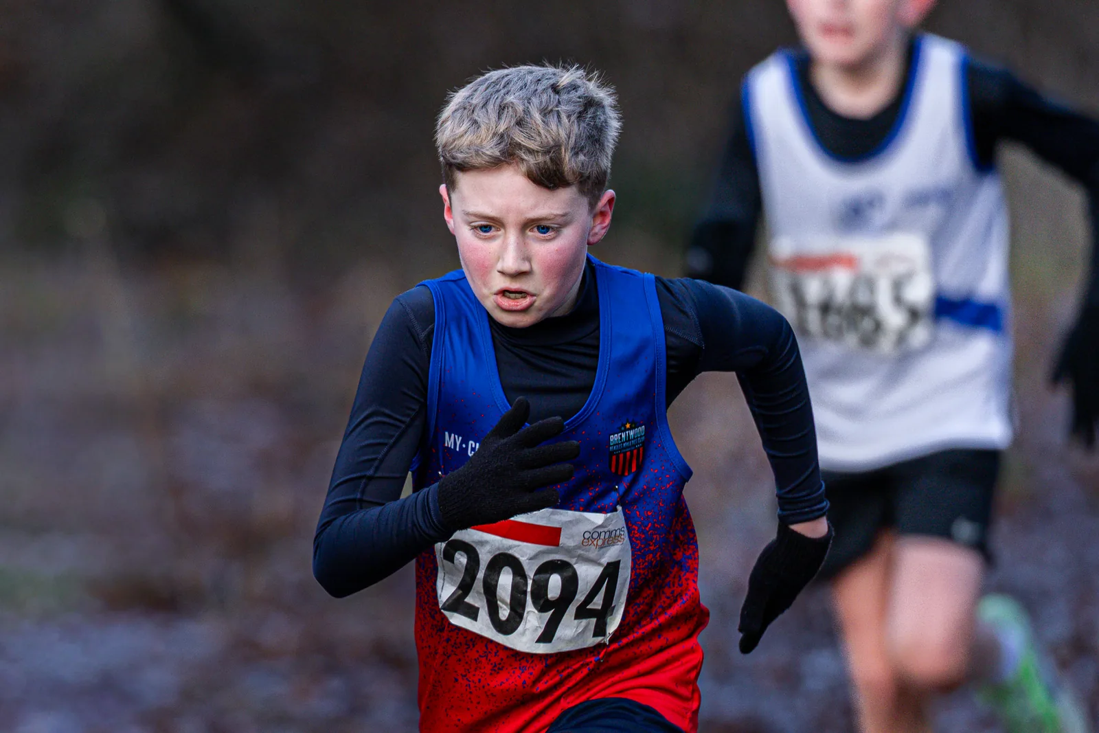 Brentwood Beagles athletes at the Essex League Cross Country, Hilly Fields, Colchester, 10 January 2026