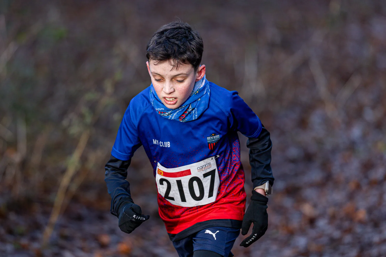 Brentwood Beagles athletes at the Essex League Cross Country, Hilly Fields, Colchester, 10 January 2026
