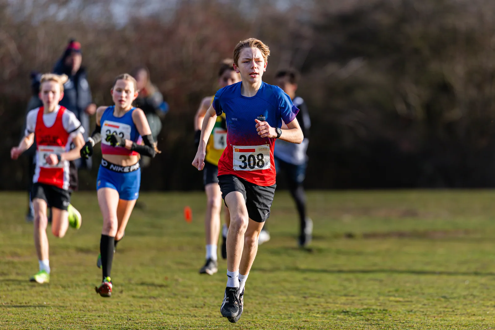 Brentwood Beagles athletes at the Essex League Cross Country, Hilly Fields, Colchester, 10 January 2026
