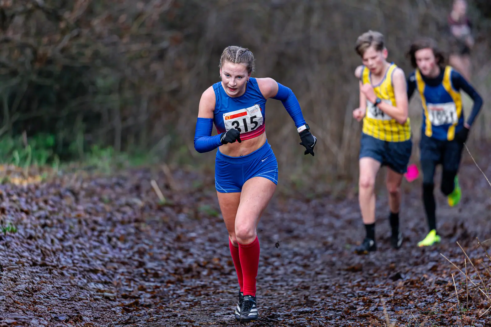 Brentwood Beagles athletes at the Essex League Cross Country, Hilly Fields, Colchester, 10 January 2026