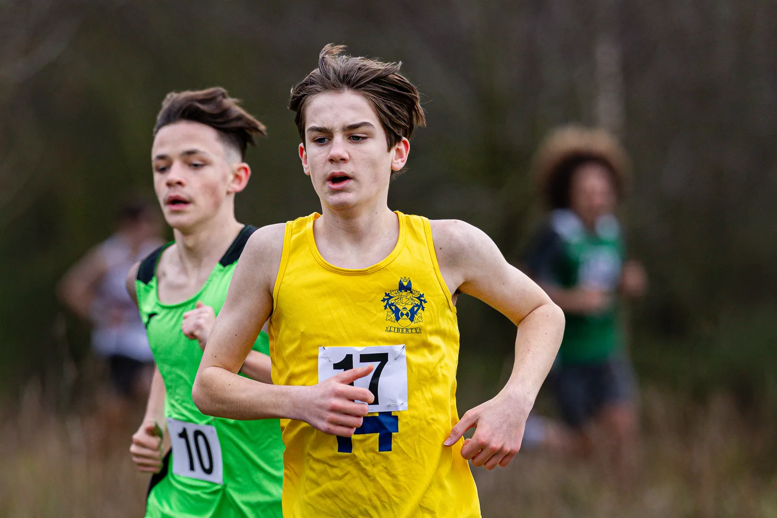 Brentwood Beagles athletes at the Essex Schools Cross Country Championships, Writtle, 17 January 2026
