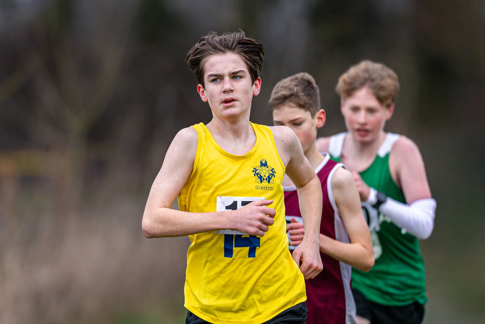 Brentwood Beagles athletes at the Essex Schools Cross Country Championships, Writtle, 17 January 2026