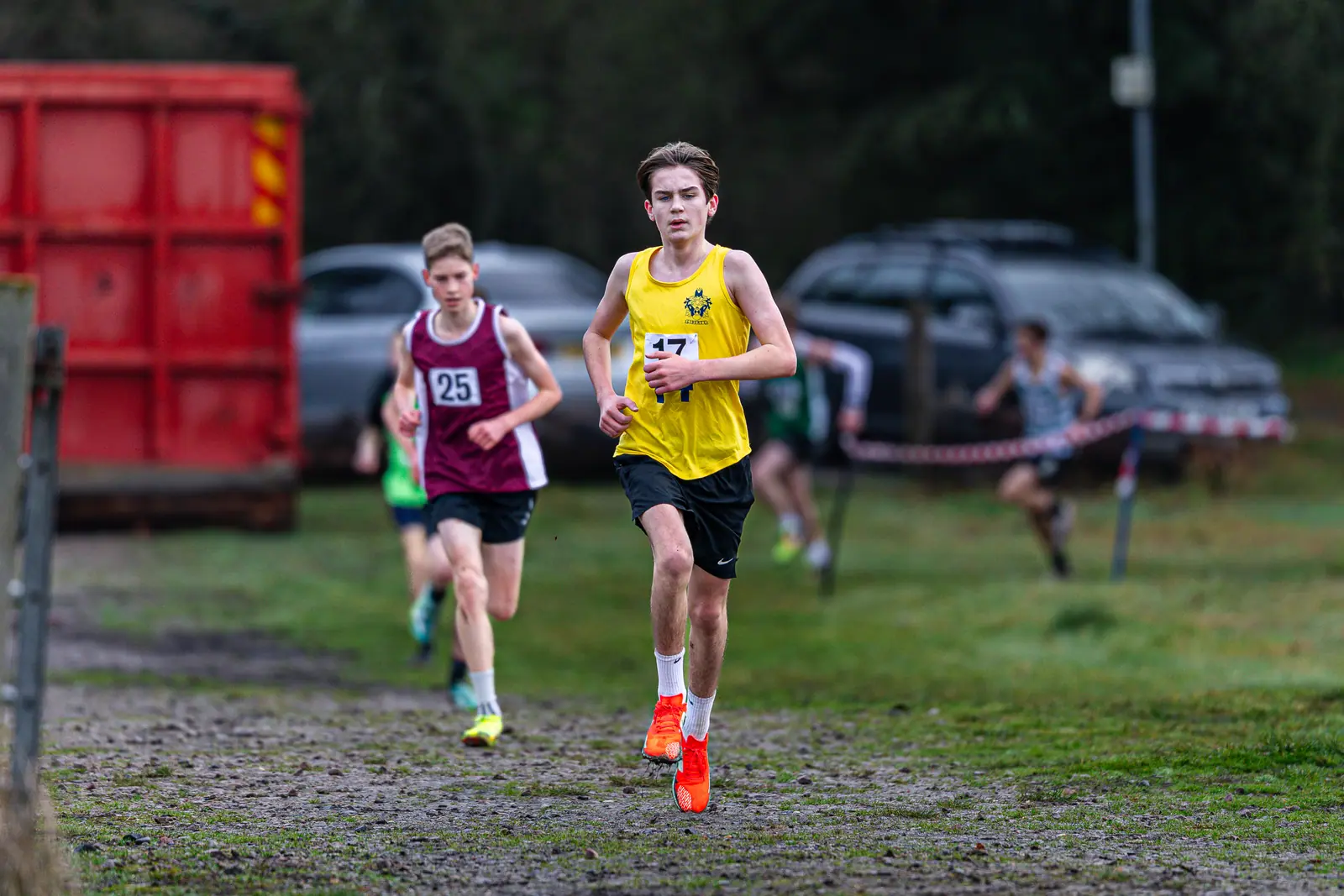 Brentwood Beagles athletes at the Essex Schools Cross Country Championships, Writtle, 17 January 2026
