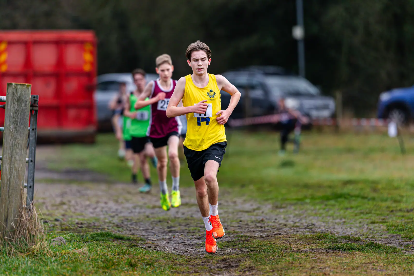 Brentwood Beagles athletes at the Essex Schools Cross Country Championships, Writtle, 17 January 2026