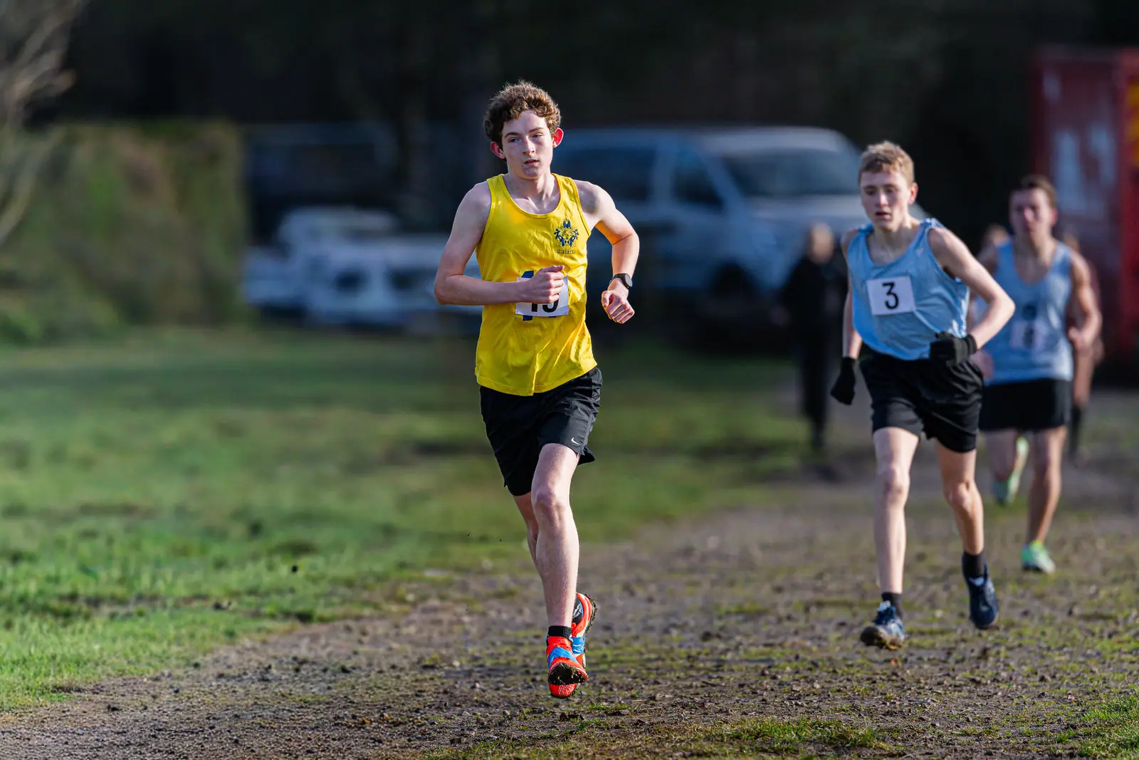 Brentwood Beagles athletes at the Essex Schools Cross Country Championships, Writtle, 17 January 2026