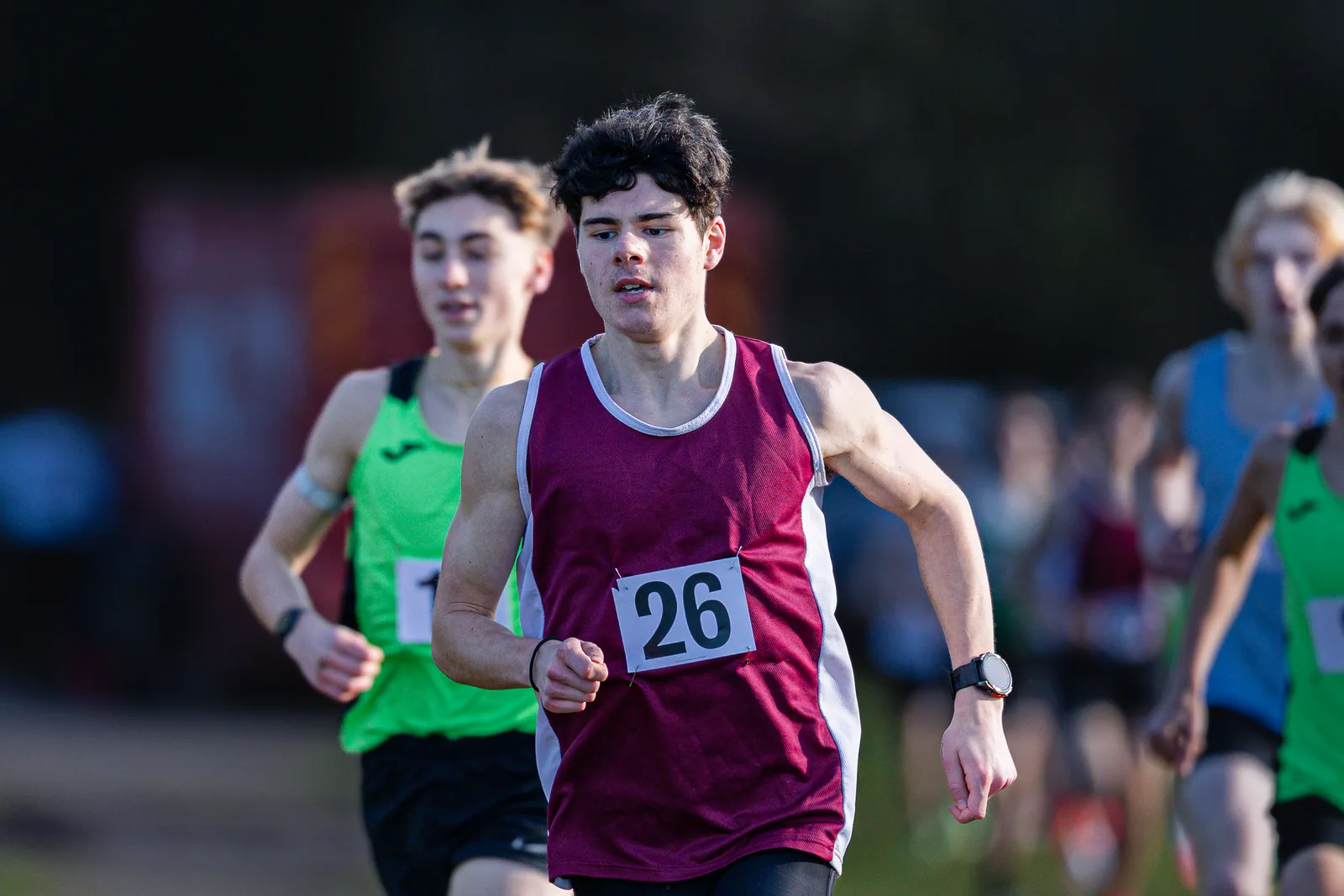 Brentwood Beagles athletes at the Essex Schools Cross Country Championships, Writtle, 17 January 2026