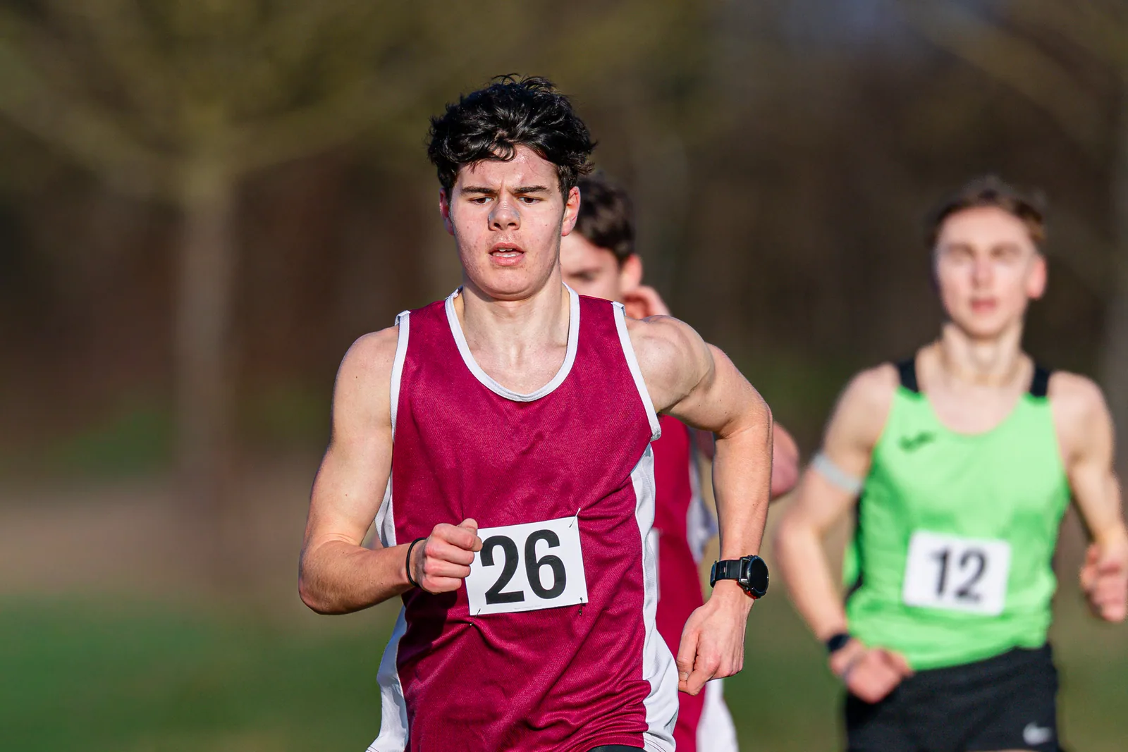Brentwood Beagles athletes at the Essex Schools Cross Country Championships, Writtle, 17 January 2026