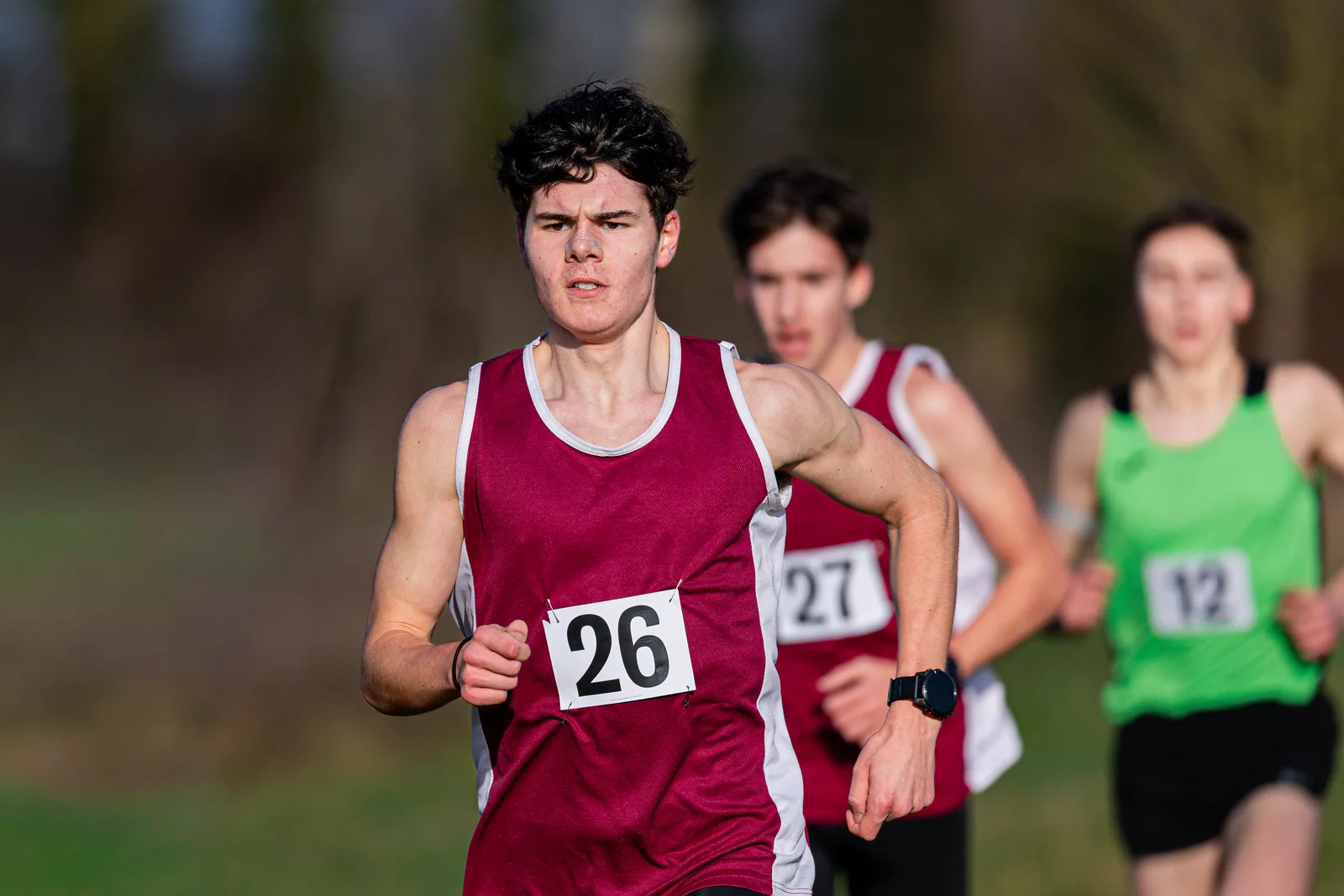 Brentwood Beagles athletes at the Essex Schools Cross Country Championships, Writtle, 17 January 2026