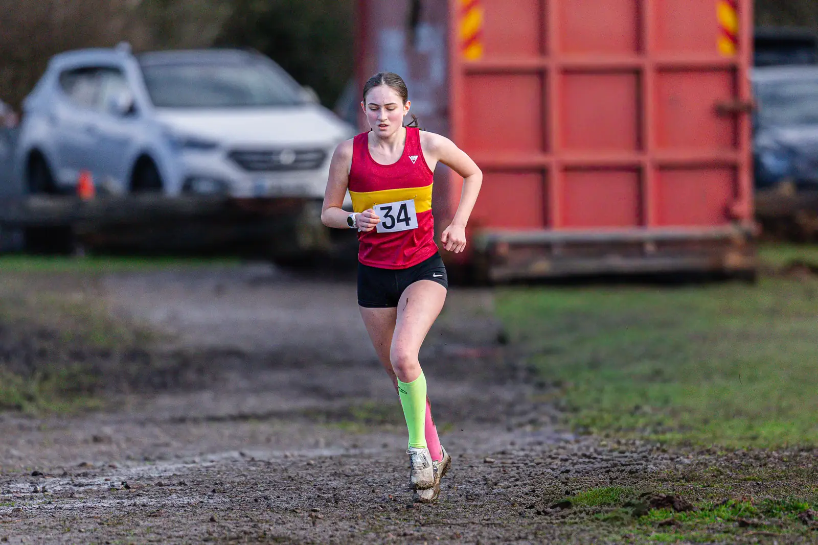 Brentwood Beagles athletes at the South East Schools Inter-counties Cross Country, Writtle, 31 January 2026