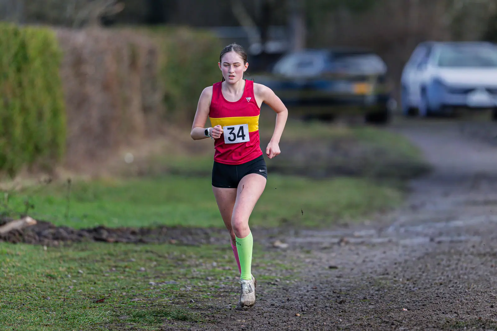 Brentwood Beagles athletes at the South East Schools Inter-counties Cross Country, Writtle, 31 January 2026