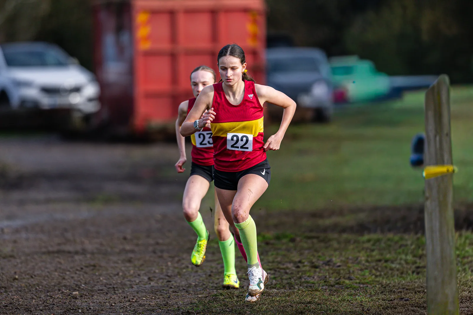 Brentwood Beagles athletes at the South East Schools Inter-counties Cross Country, Writtle, 31 January 2026