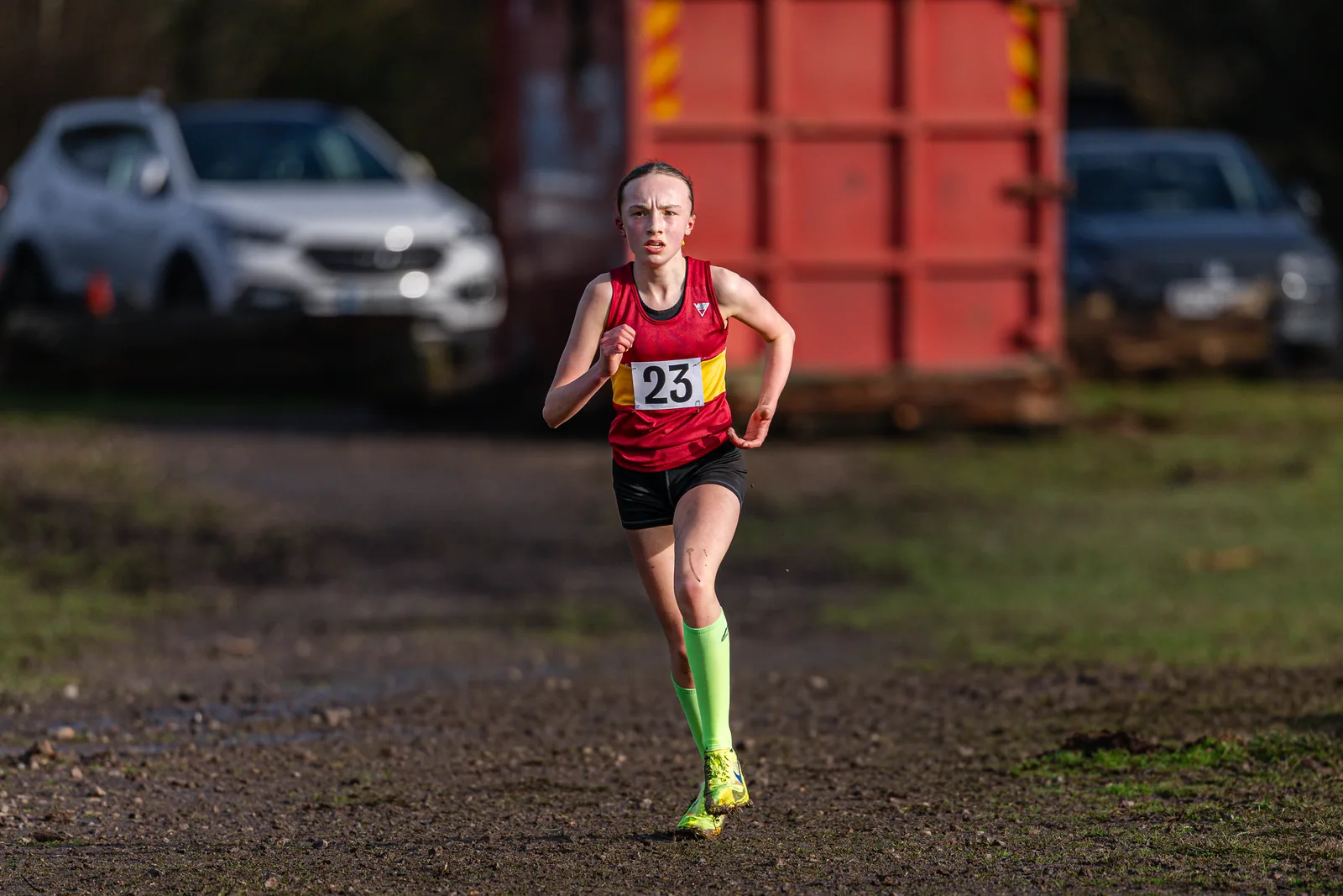 Brentwood Beagles athletes at the South East Schools Inter-counties Cross Country, Writtle, 31 January 2026