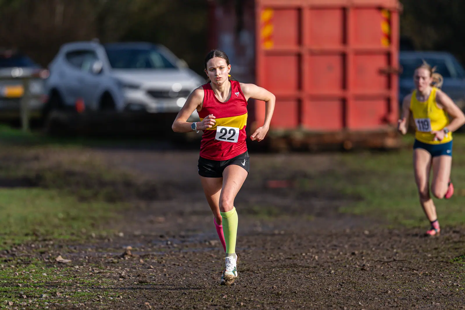 Brentwood Beagles athletes at the South East Schools Inter-counties Cross Country, Writtle, 31 January 2026