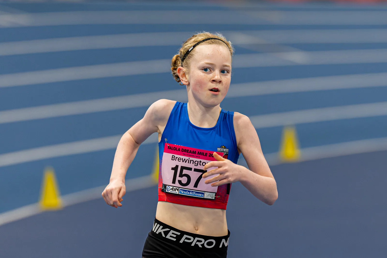 Brentwood Beagles athletes at the Ayo Falola Dream Mile, Lee Valley, 4 February 2026