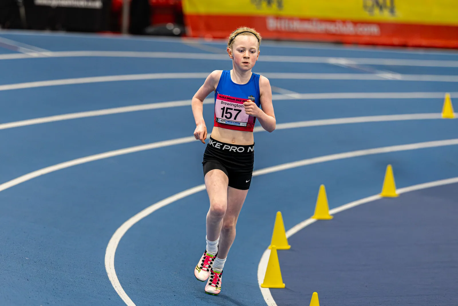 Brentwood Beagles athletes at the Ayo Falola Dream Mile, Lee Valley, 4 February 2026