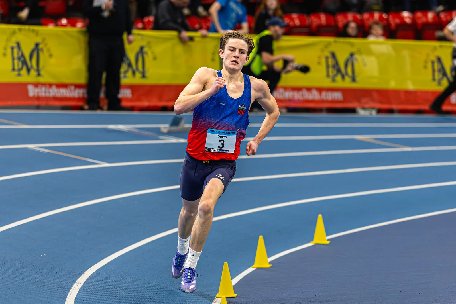 Brentwood Beagles athletes at the Ayo Falola Dream Mile, Lee Valley, 4 February 2026