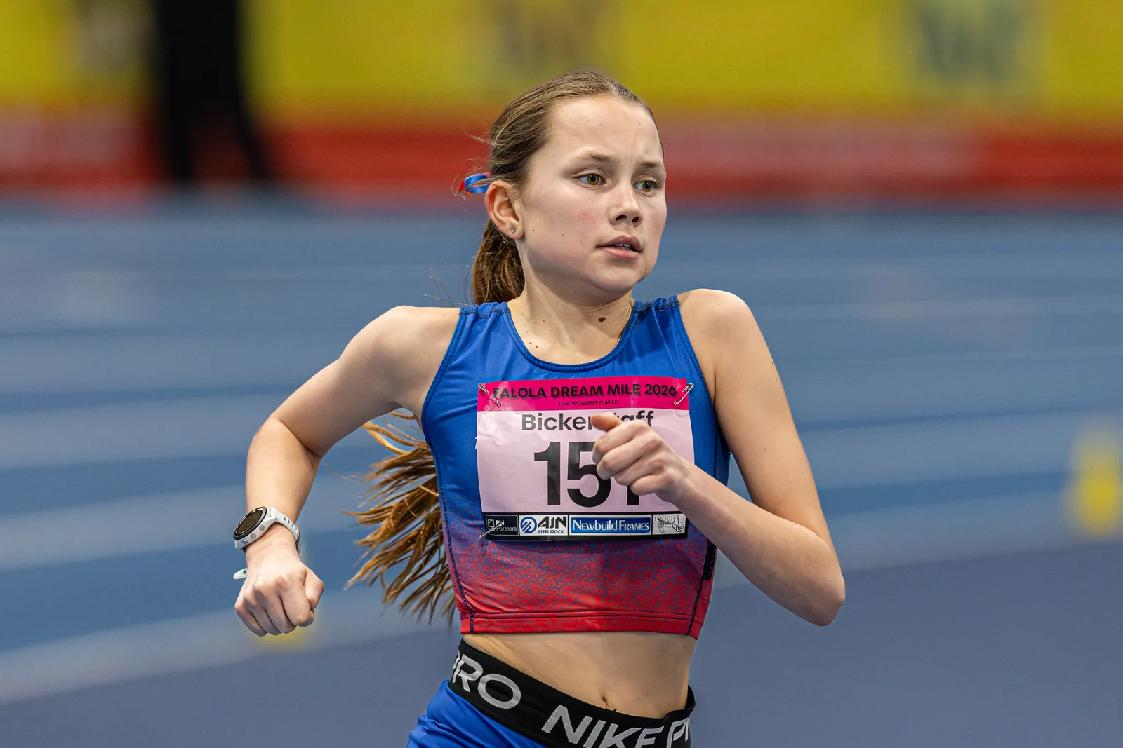 Brentwood Beagles athletes at the Ayo Falola Dream Mile, Lee Valley, 4 February 2026