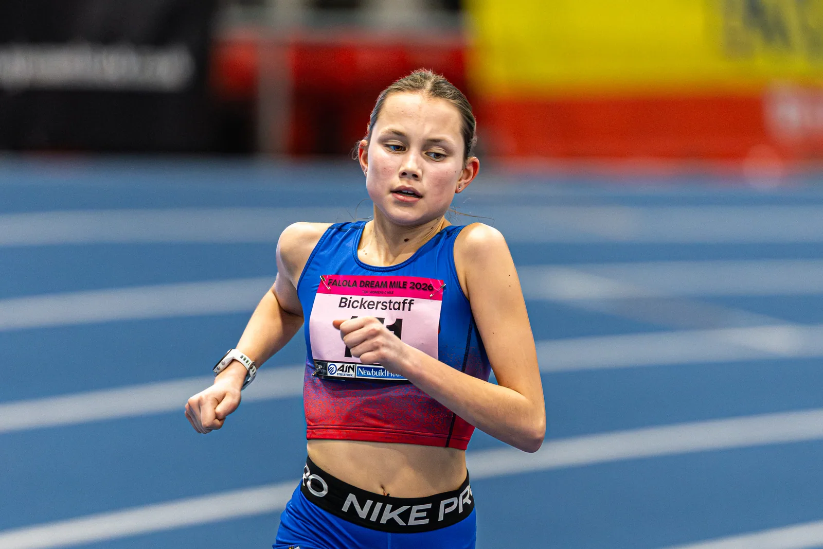 Brentwood Beagles athletes at the Ayo Falola Dream Mile, Lee Valley, 4 February 2026