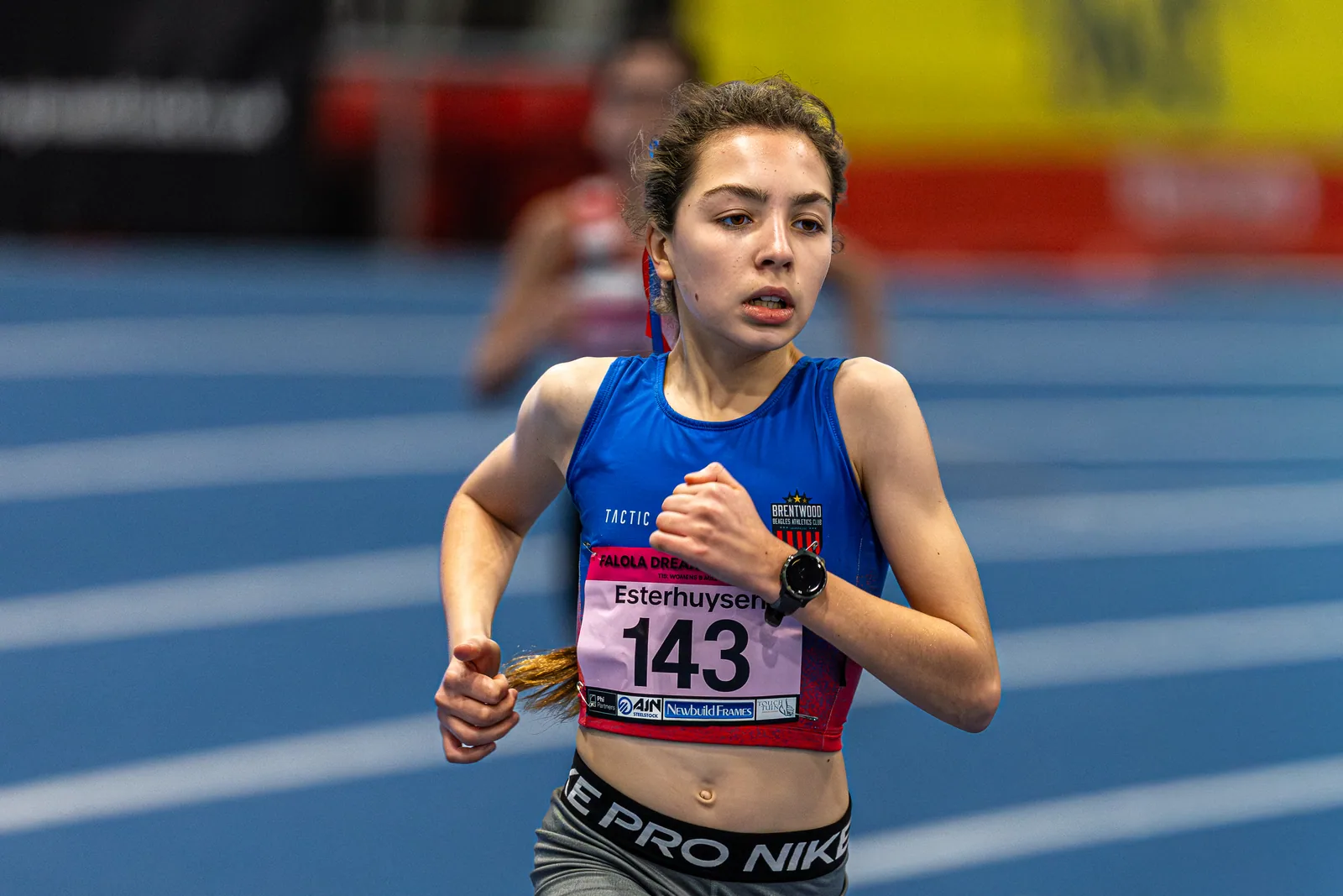 Brentwood Beagles athletes at the Ayo Falola Dream Mile, Lee Valley, 4 February 2026