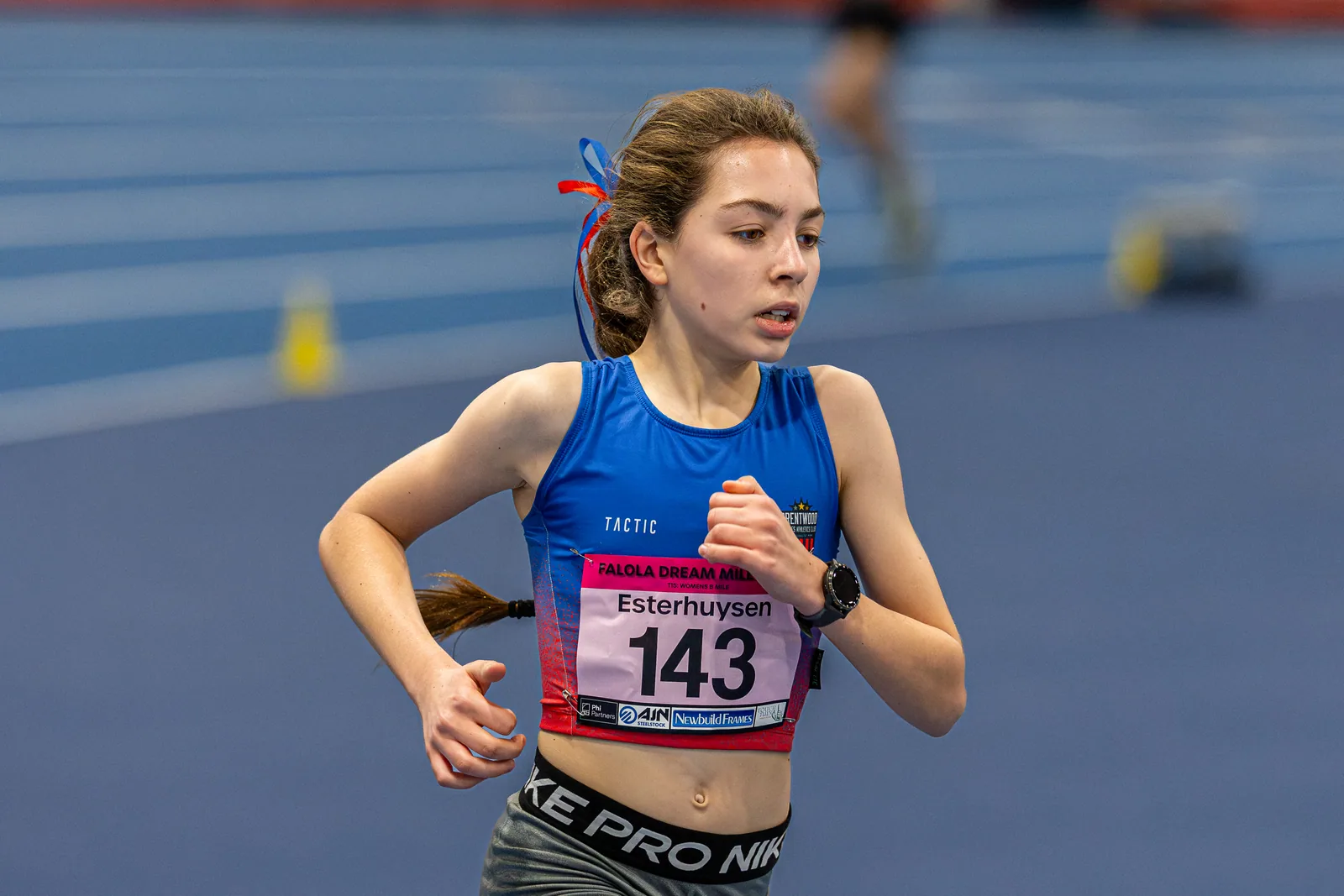 Brentwood Beagles athletes at the Ayo Falola Dream Mile, Lee Valley, 4 February 2026