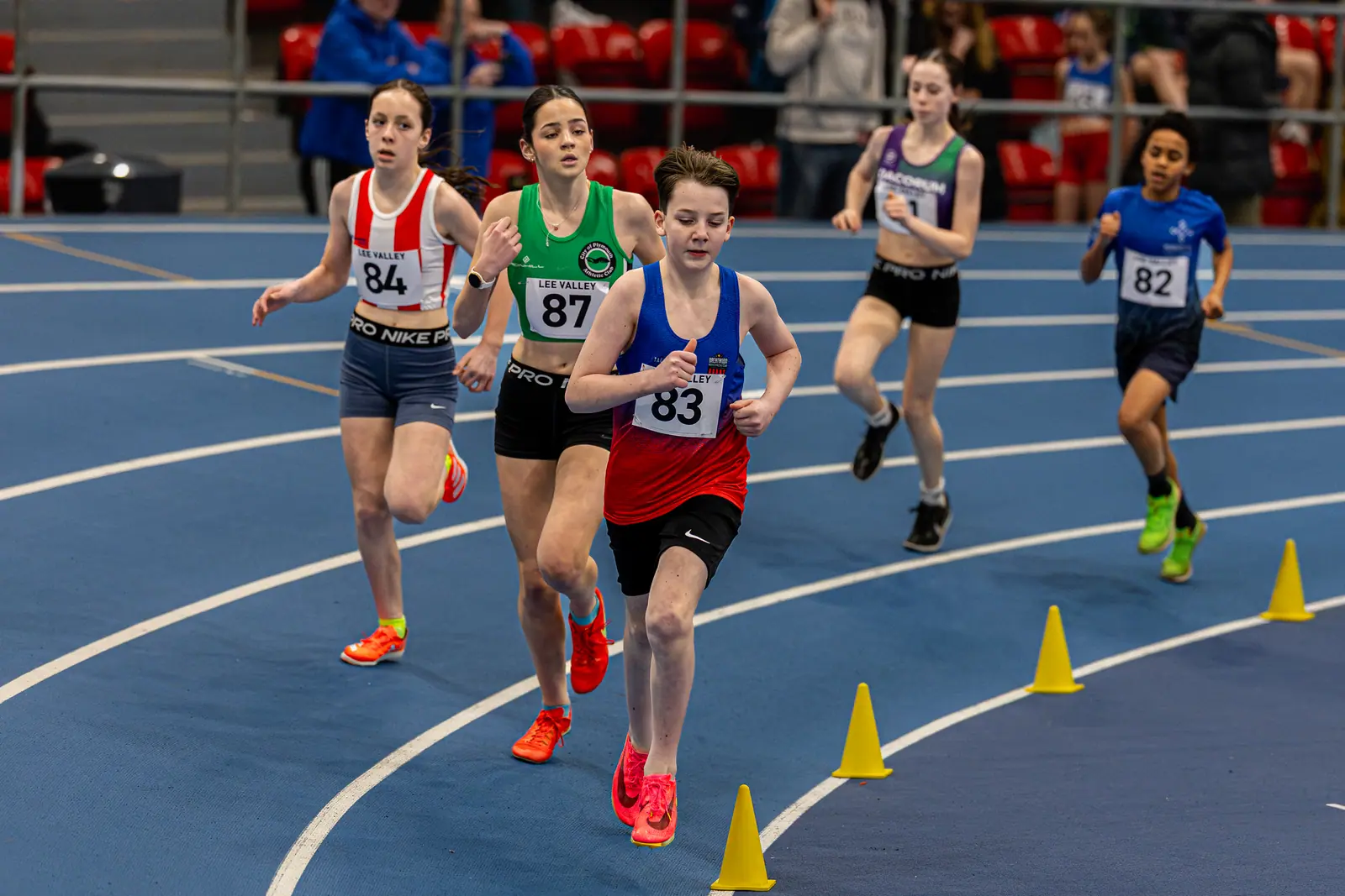 Brentwood Beagles athletes at the Lee Valley Middle Distance Open, Lee Valley, 19 February 2026