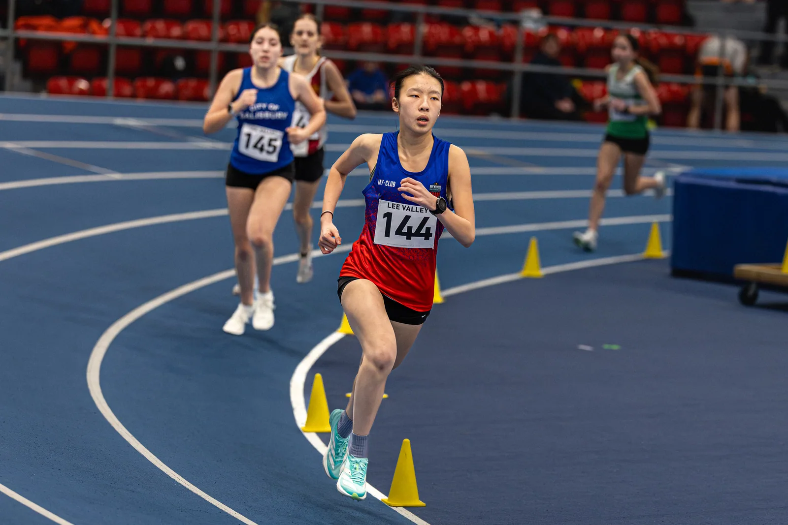 Brentwood Beagles athletes at the Lee Valley Middle Distance Open, Lee Valley, 19 February 2026