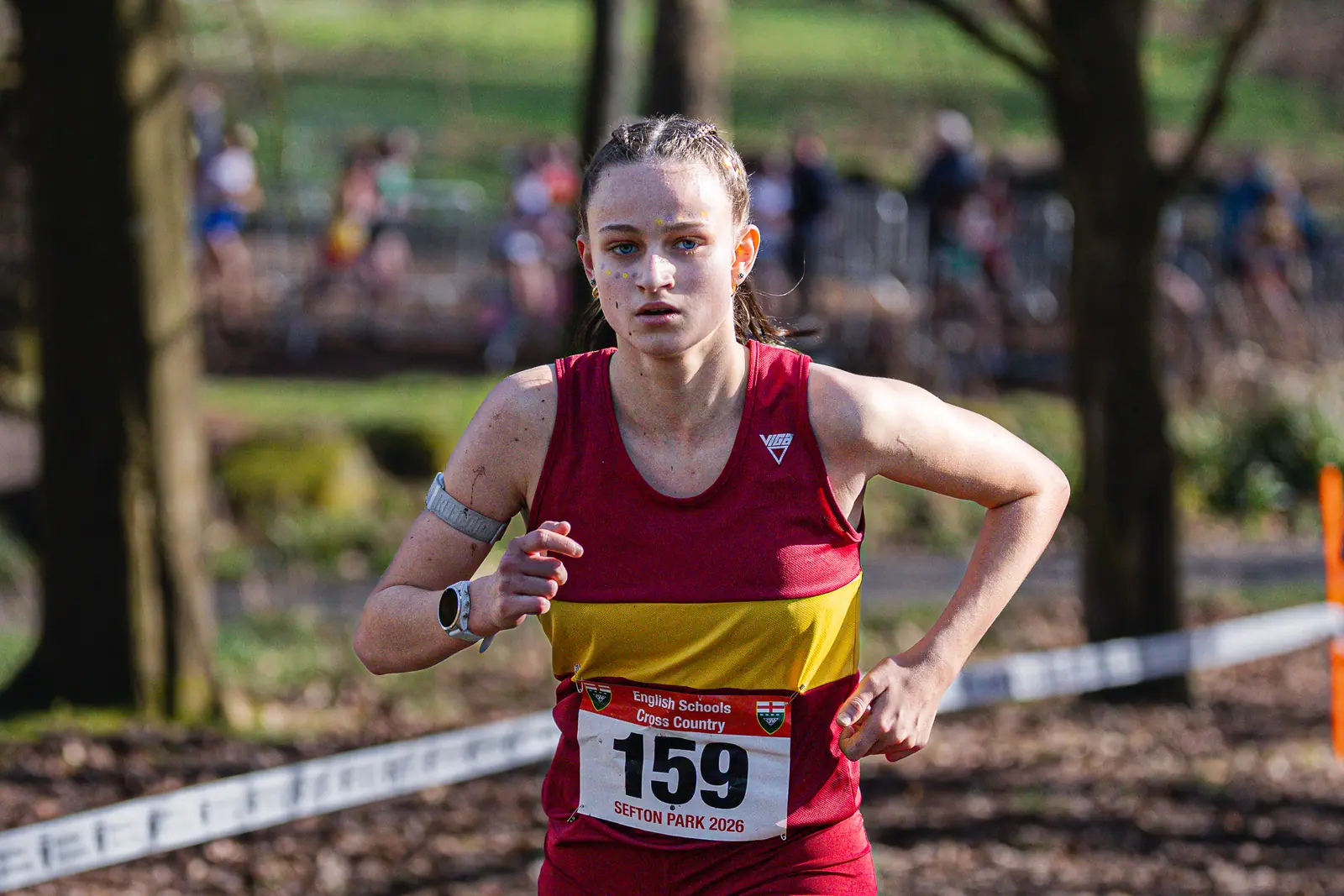 Brentwood Beagles athletes at the English Schools Cross Country Championships, Sefton Park, Liverpool, 14 March 2026