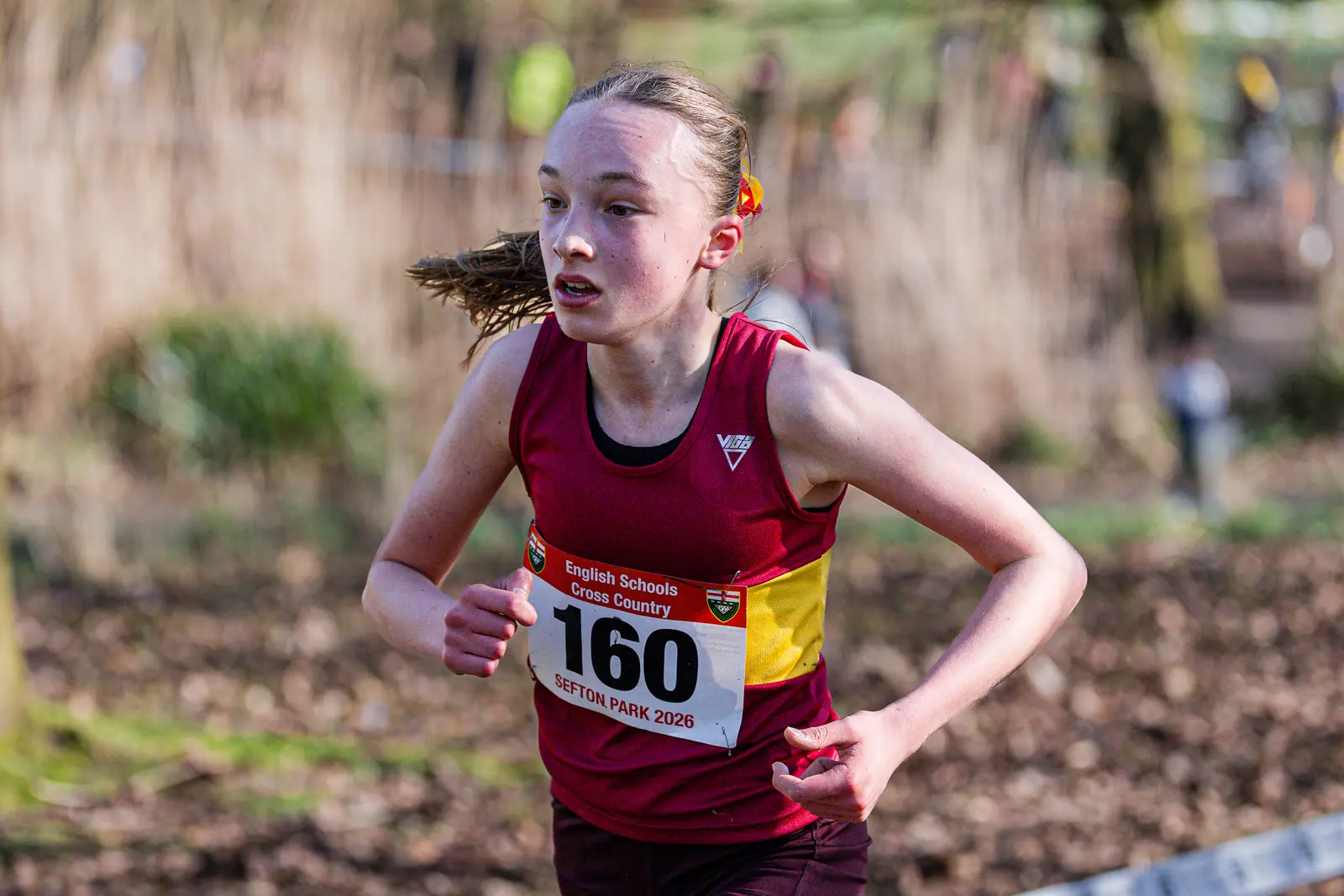 Brentwood Beagles athletes at the English Schools Cross Country Championships, Sefton Park, Liverpool, 14 March 2026