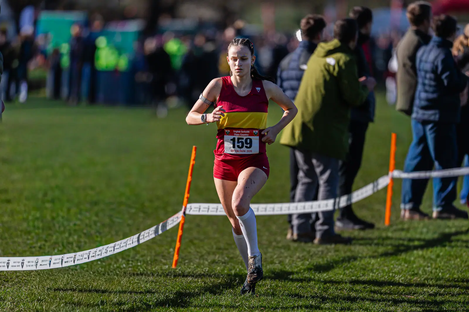 Brentwood Beagles athletes at the English Schools Cross Country Championships, Sefton Park, Liverpool, 14 March 2026
