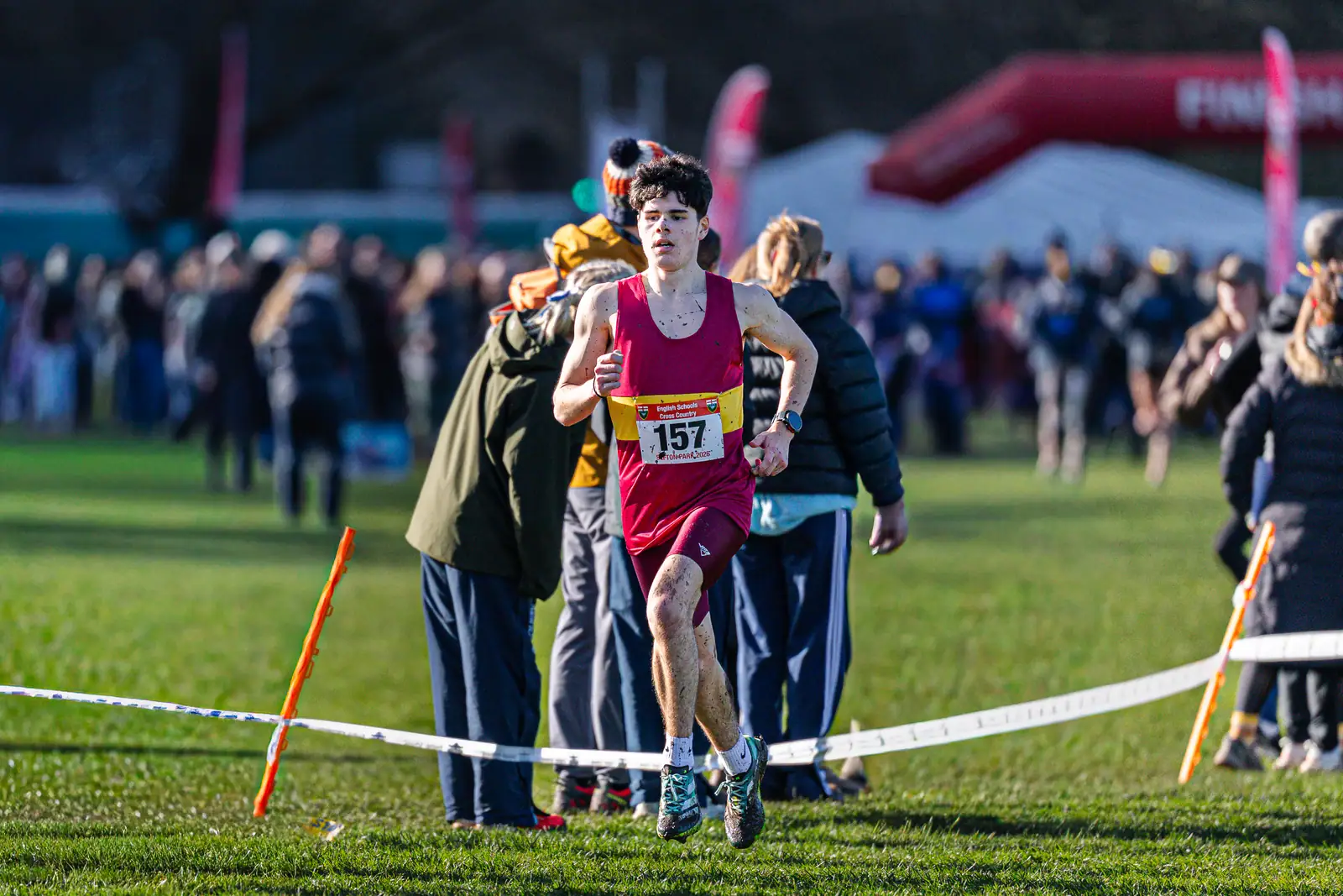 Brentwood Beagles athletes at the English Schools Cross Country Championships, Sefton Park, Liverpool, 14 March 2026