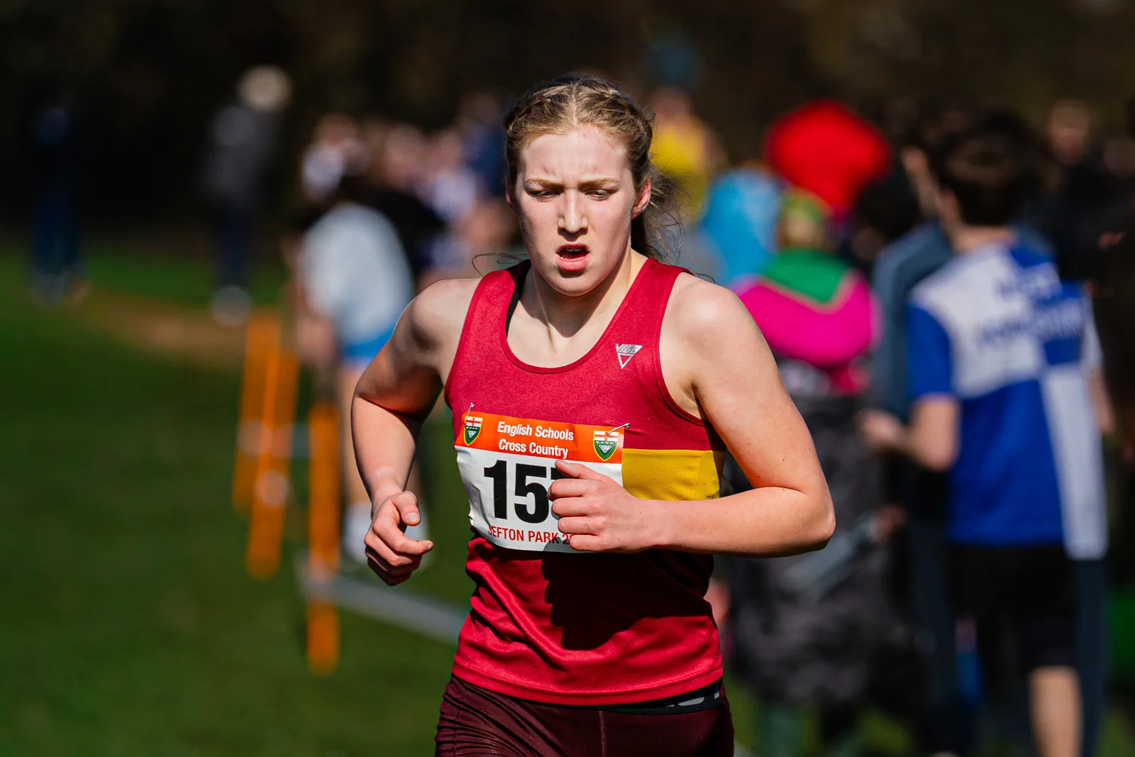 Brentwood Beagles athletes at the English Schools Cross Country Championships, Sefton Park, Liverpool, 14 March 2026