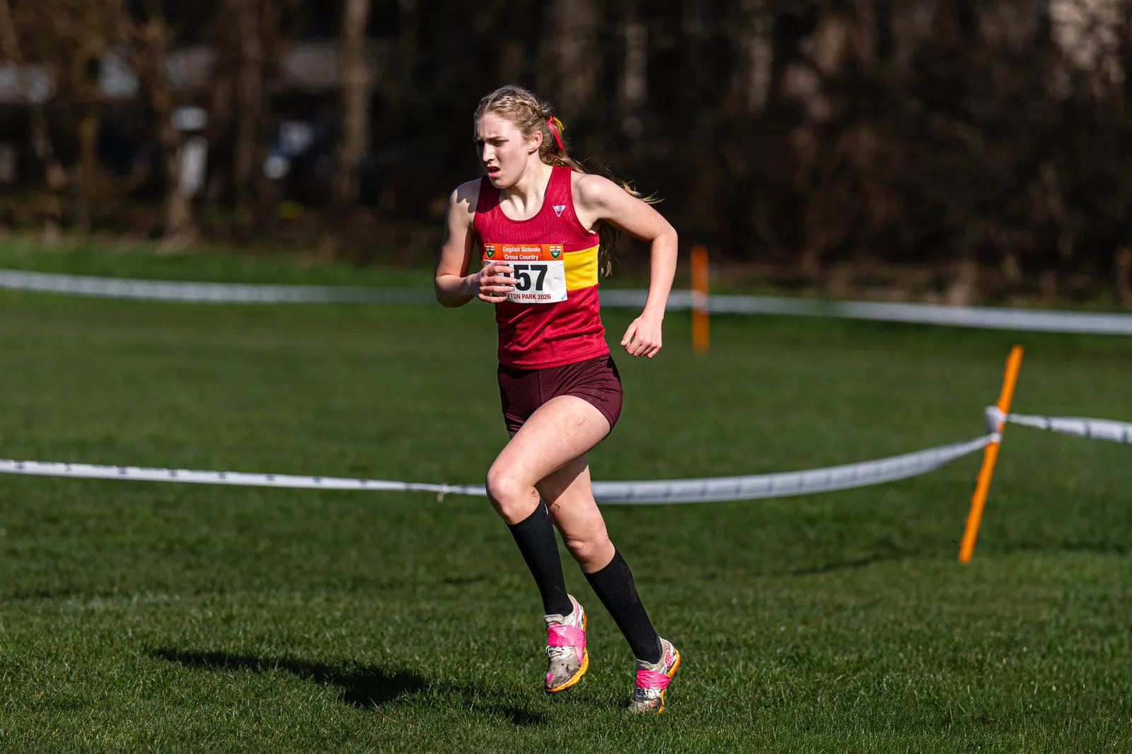 Brentwood Beagles athletes at the English Schools Cross Country Championships, Sefton Park, Liverpool, 14 March 2026