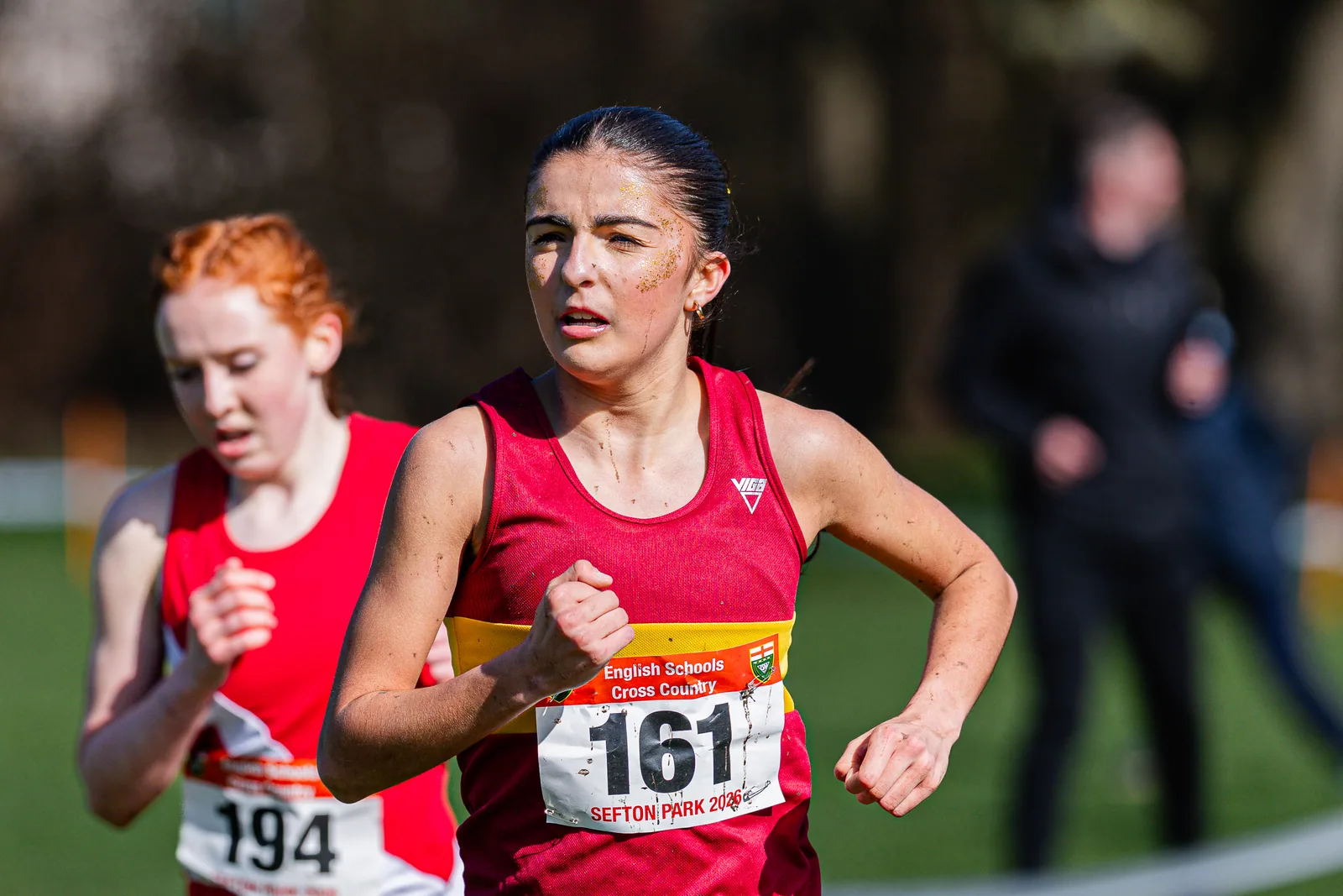 Brentwood Beagles athletes at the English Schools Cross Country Championships, Sefton Park, Liverpool, 14 March 2026