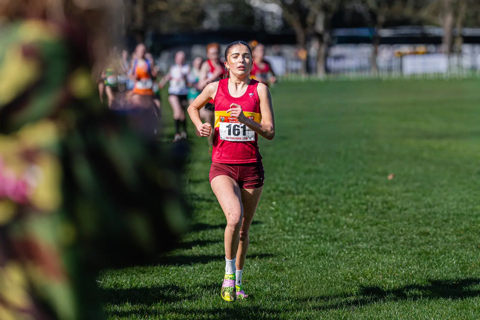 Brentwood Beagles athletes at the English Schools Cross Country Championships, Sefton Park, Liverpool, 14 March 2026