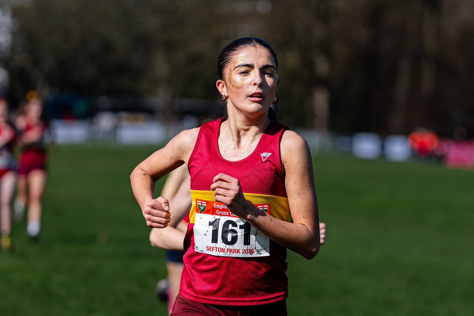 Brentwood Beagles athletes at the English Schools Cross Country Championships, Sefton Park, Liverpool, 14 March 2026