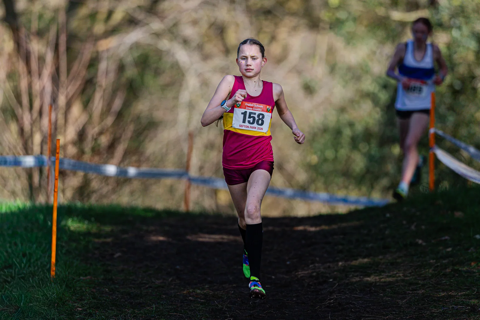 Brentwood Beagles athletes at the English Schools Cross Country Championships, Sefton Park, Liverpool, 14 March 2026
