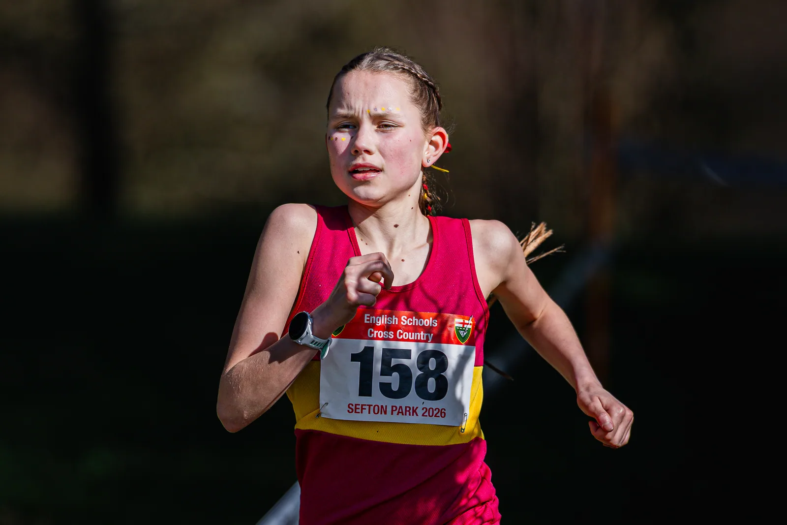 Brentwood Beagles athletes at the English Schools Cross Country Championships, Sefton Park, Liverpool, 14 March 2026
