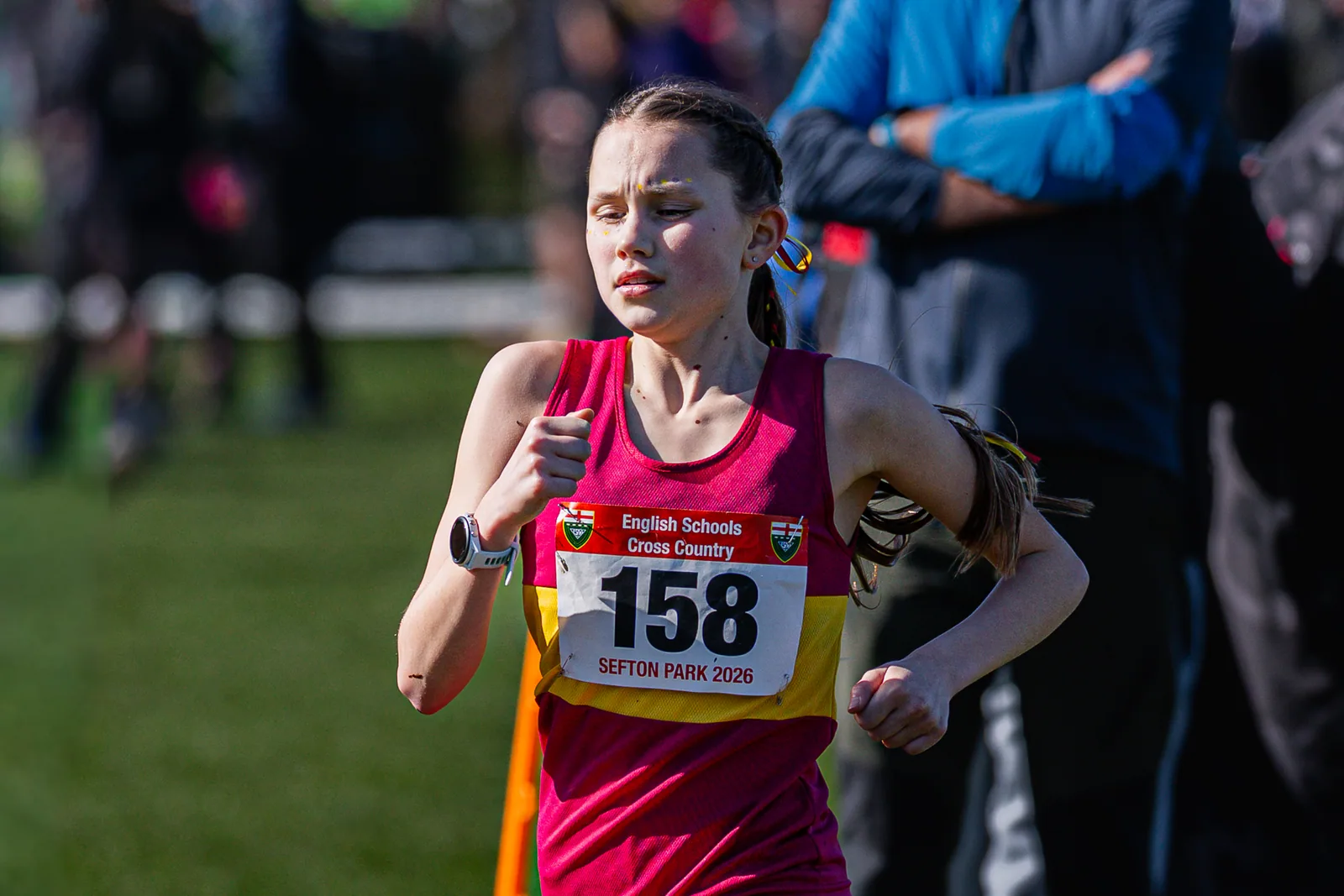 Brentwood Beagles athletes at the English Schools Cross Country Championships, Sefton Park, Liverpool, 14 March 2026