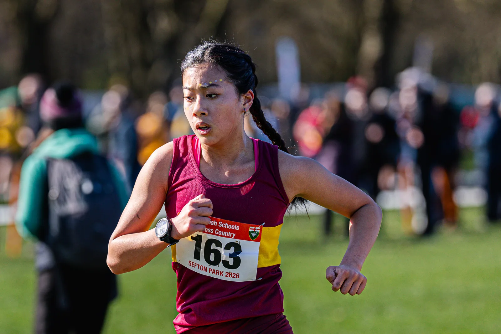 Brentwood Beagles athletes at the English Schools Cross Country Championships, Sefton Park, Liverpool, 14 March 2026
