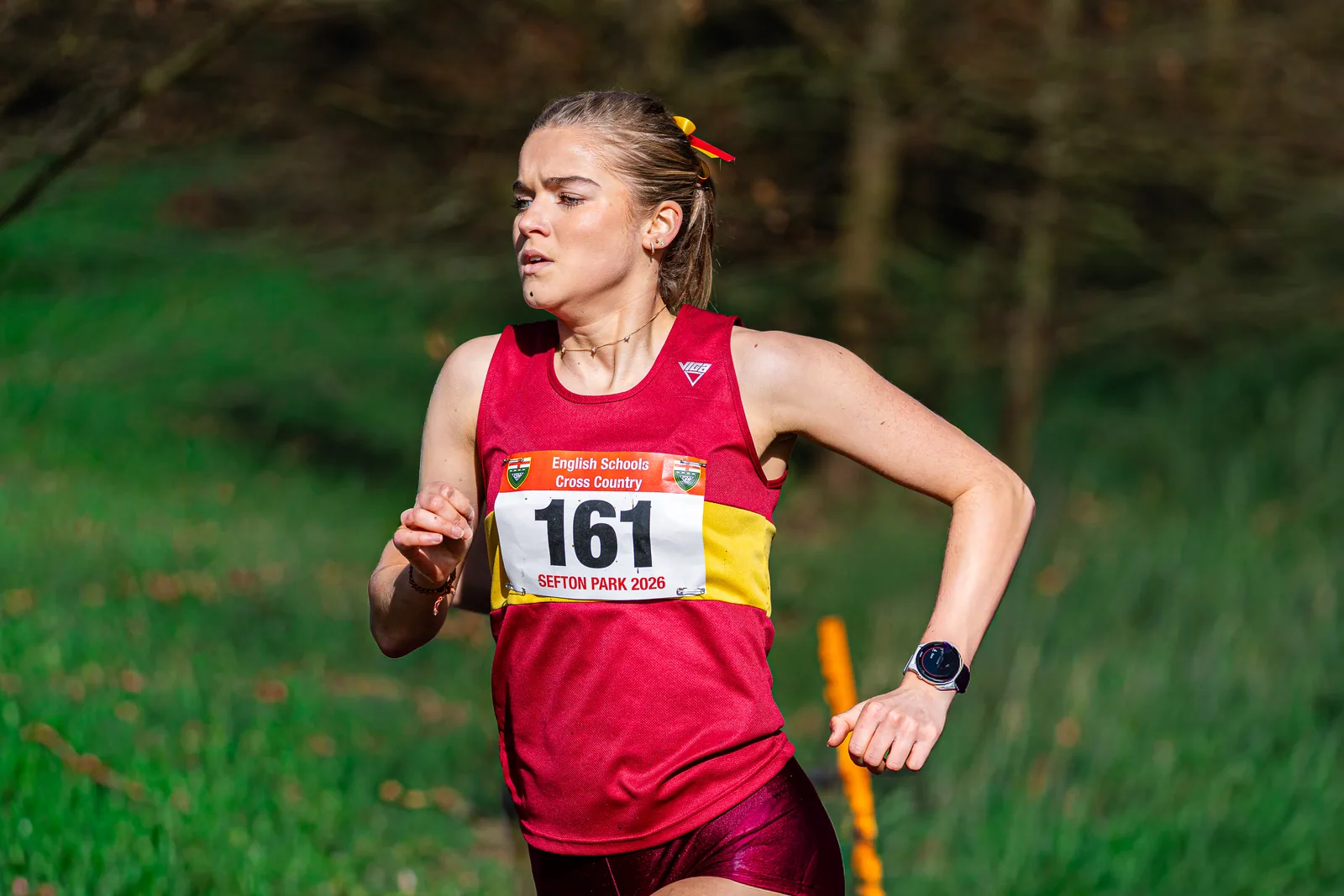 Brentwood Beagles athletes at the English Schools Cross Country Championships, Sefton Park, Liverpool, 14 March 2026
