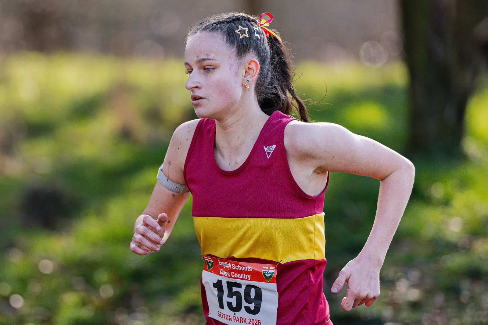 Brentwood Beagles athletes at the English Schools Cross Country Championships, Sefton Park, Liverpool, 14 March 2026