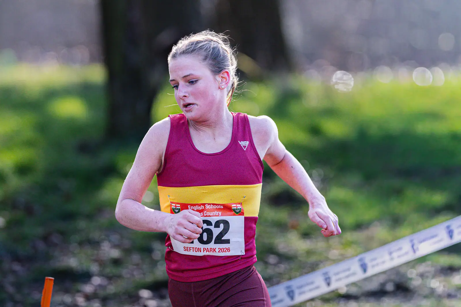 Brentwood Beagles athletes at the English Schools Cross Country Championships, Sefton Park, Liverpool, 14 March 2026