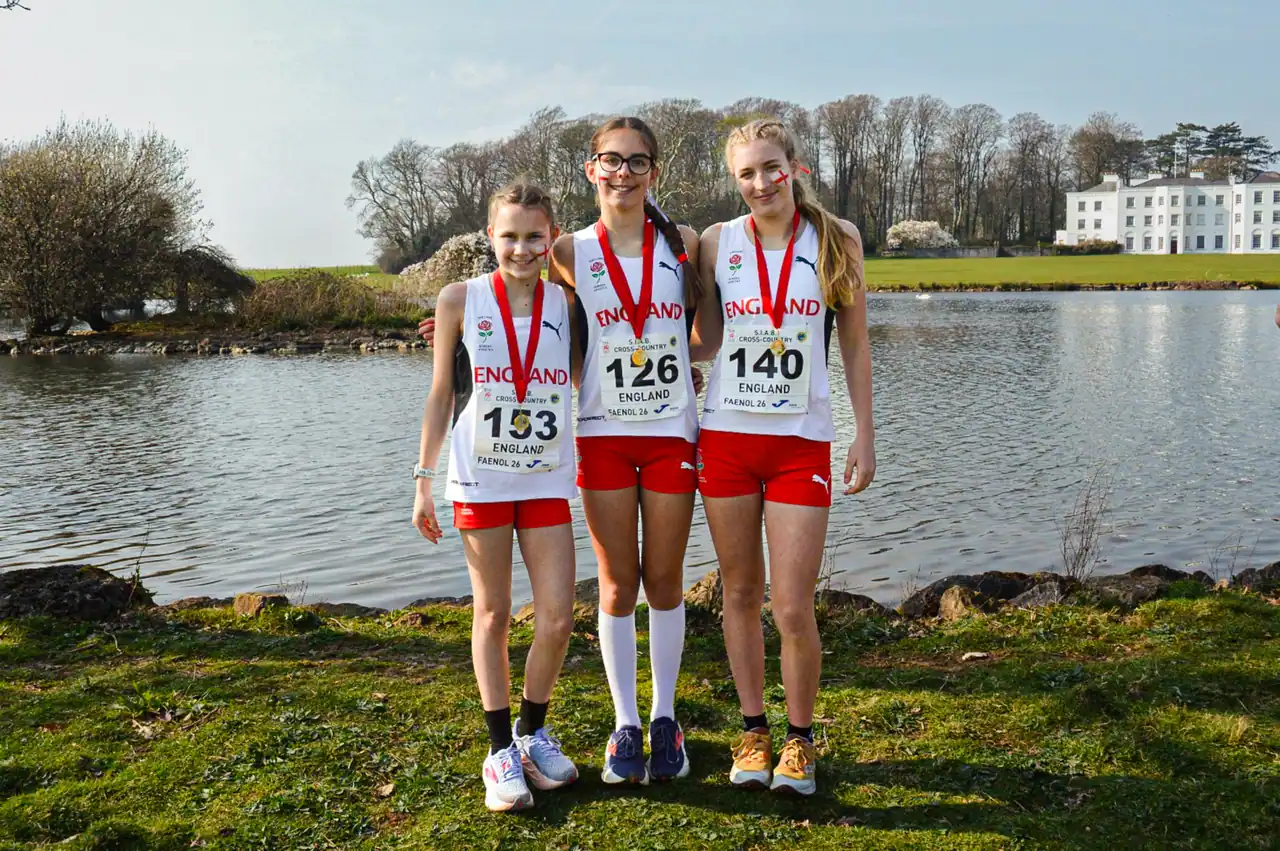 Brentwood Beagles athletes at the SIAB Schools International Cross Country, Bangor, 21 March 2026