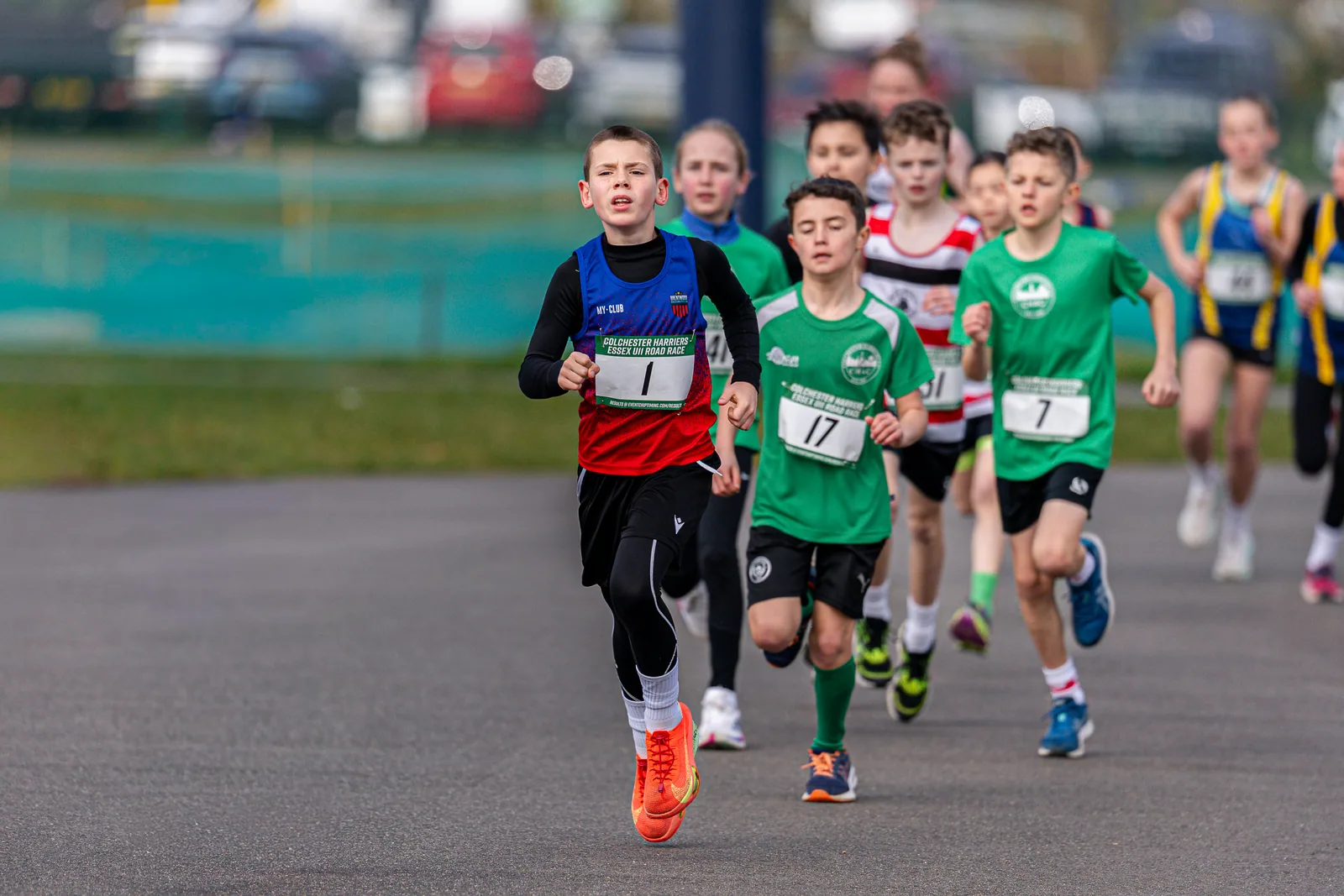 Brentwood Beagles athletes at the Essex Road Relay Championships, Colchester, 22 March 2026